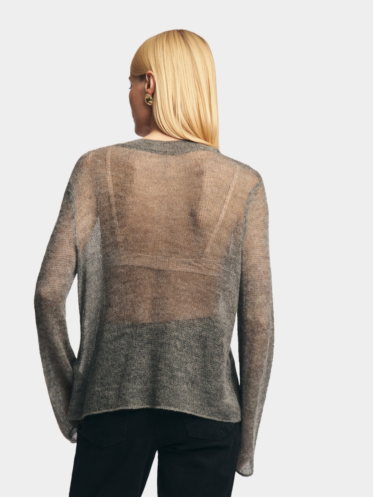 Вязаный полупрозрачный джемпер