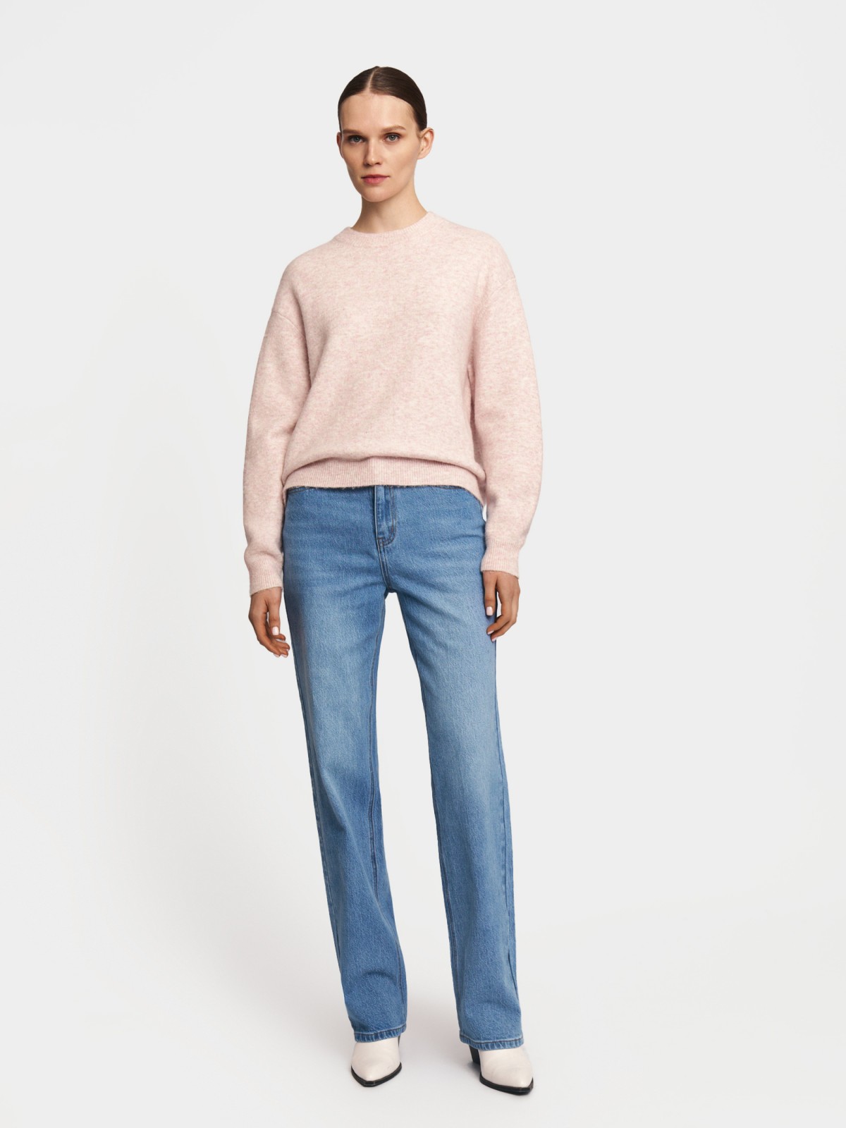 Джинсы прямого силуэта с высокой посадкой