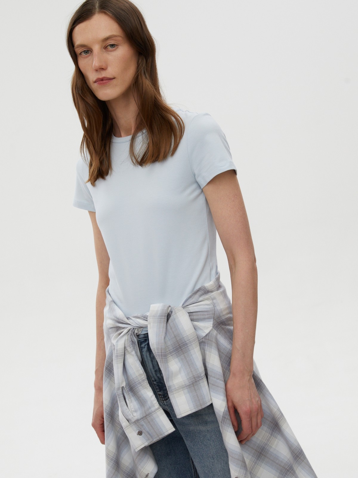 Футболка из хлопка однотонная