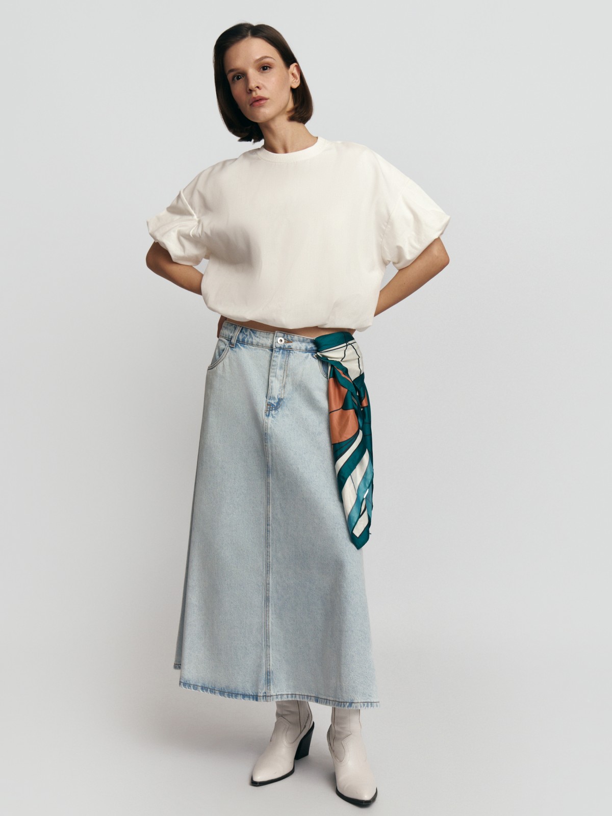 Футболка-топ на резинке с коротким рукавом