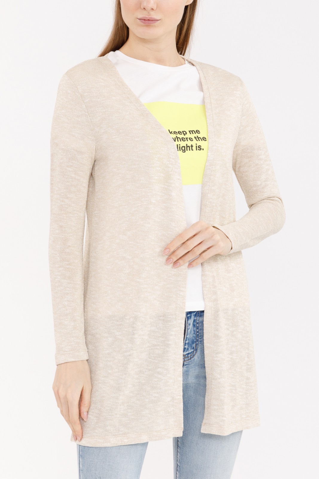 Кардиган из кроеного трикотажа