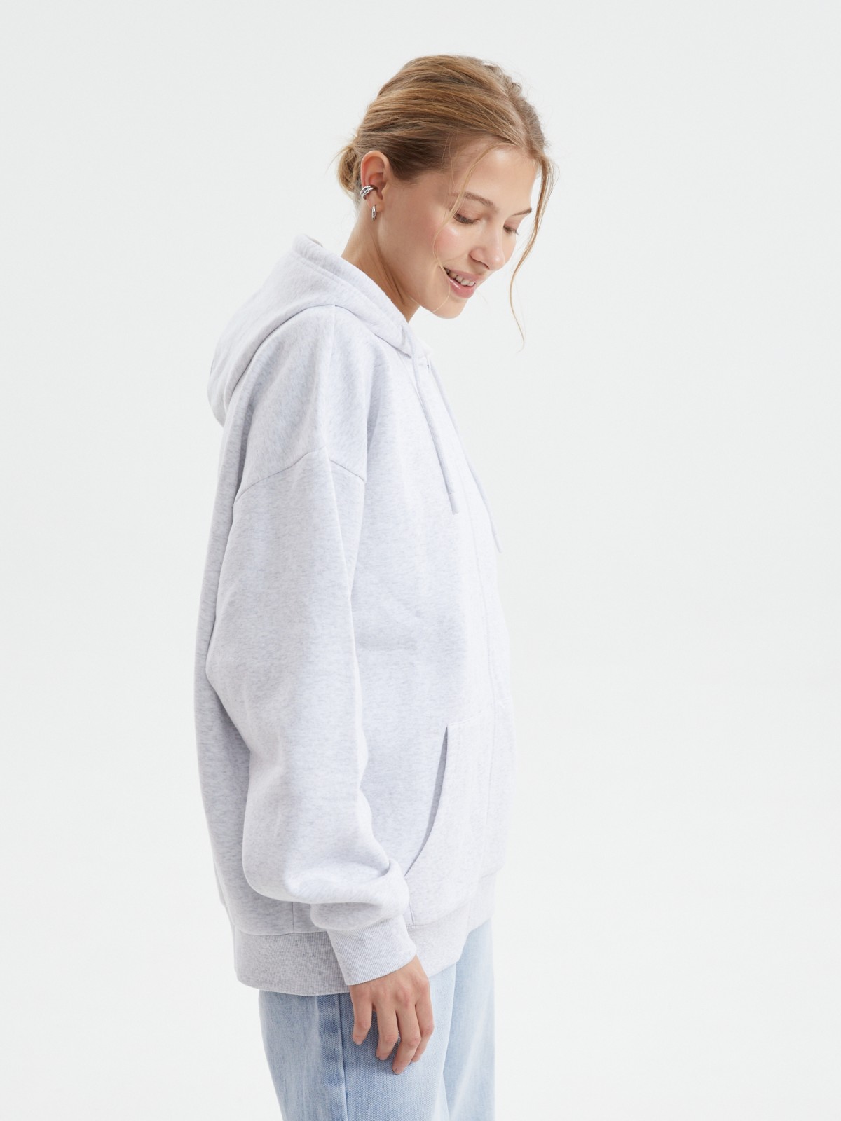 Утеплённая толстовка на молнии с начёсом и капюшоном