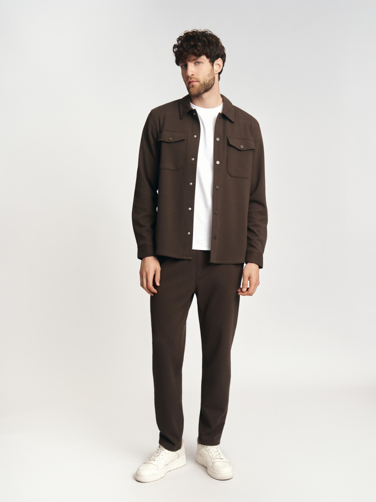 Трикотажные однотонные брюки-джоггеры