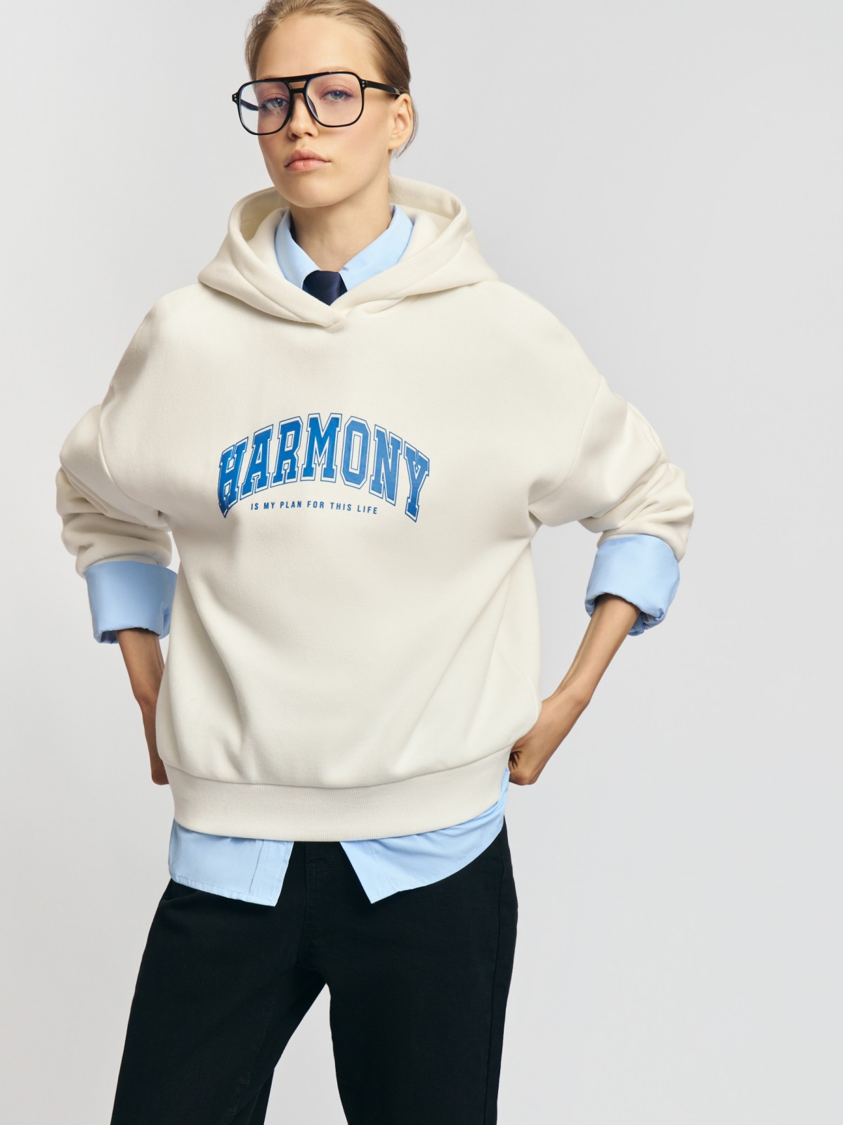 Утеплённый худи с начёсом и капюшоном