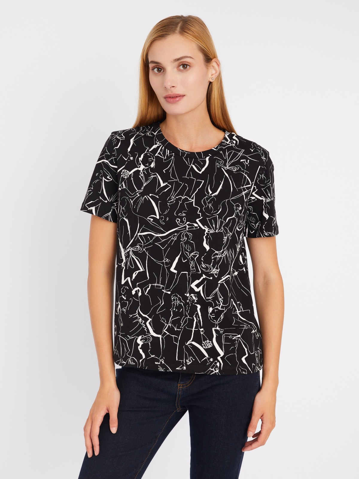 Футболка из хлопка с принтом