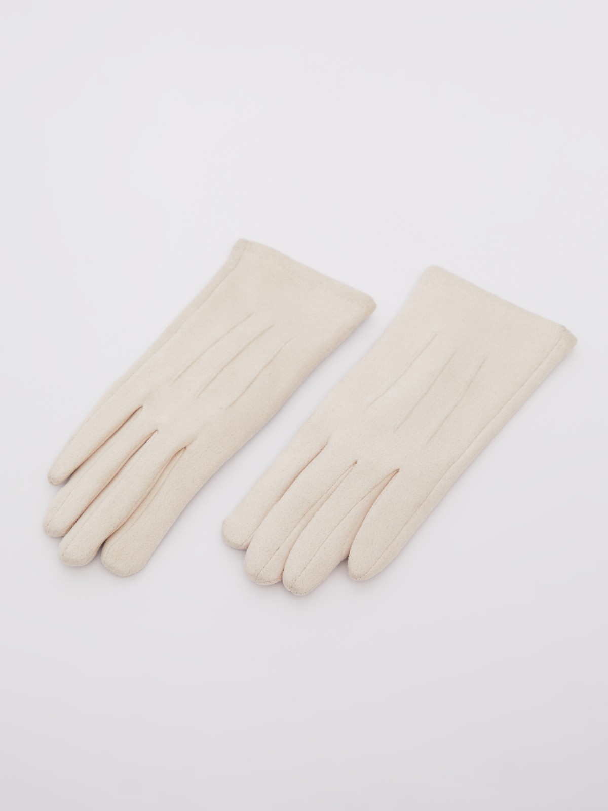 Утеплённые текстильные перчатки с функцией Touch Screen zolla 223339659015, цвет молоко, размер S