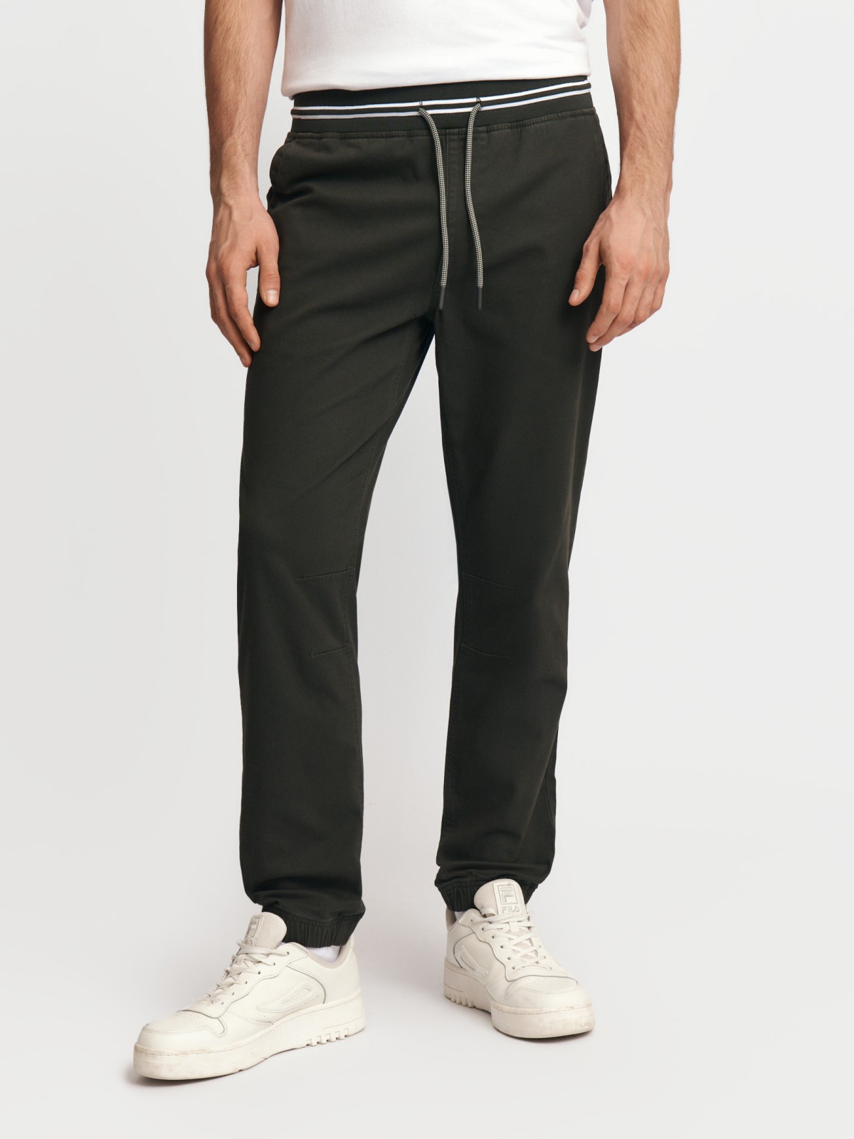 Брюки-джоггеры из хлопка на резинке