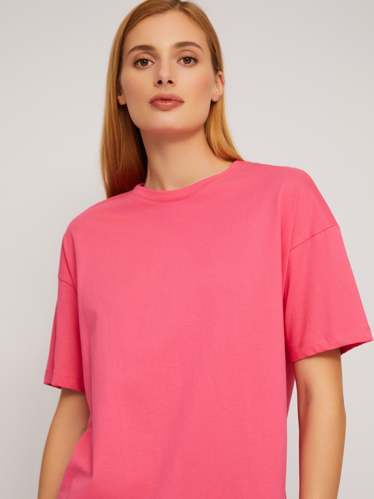 Футболка из хлопка с коротким рукавом без принта