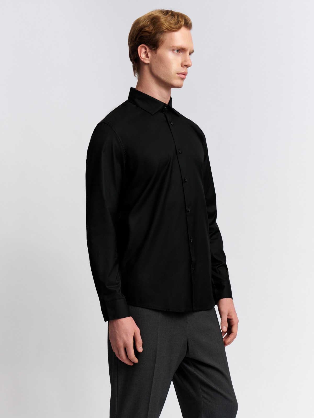 Офисная рубашка с длинным рукавом