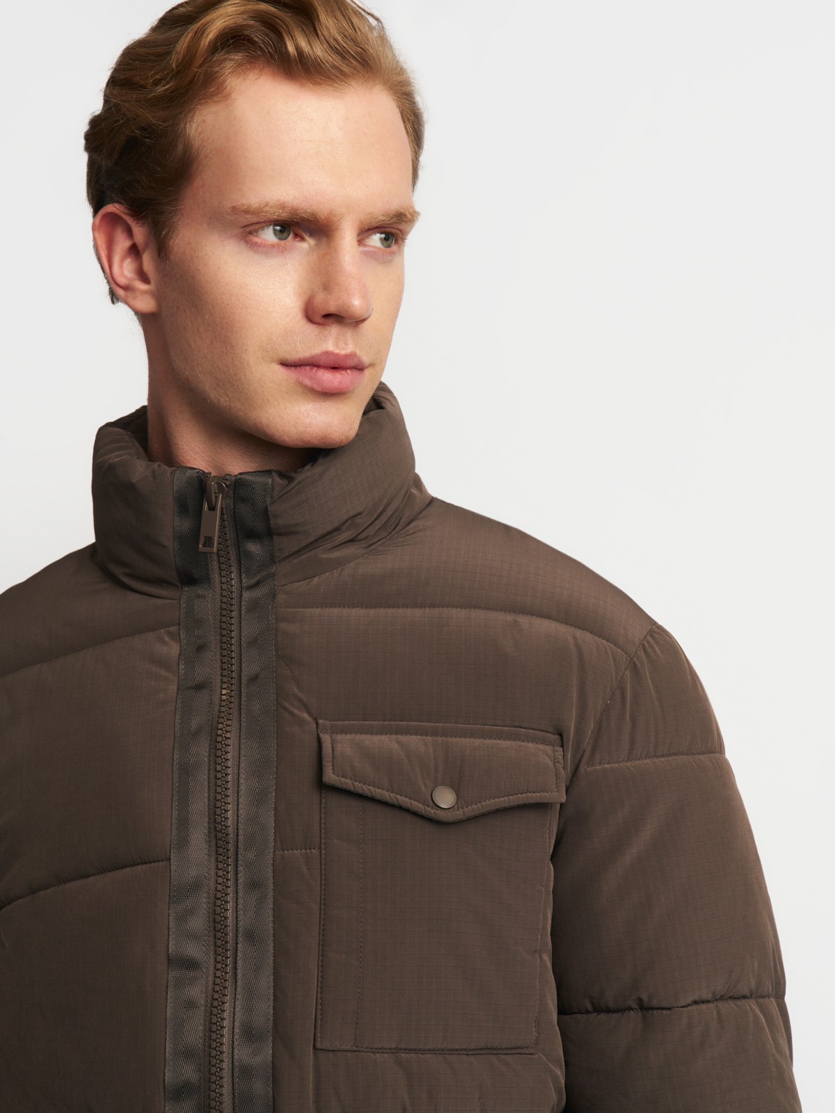 Тёплая куртка с воротником-стойкой