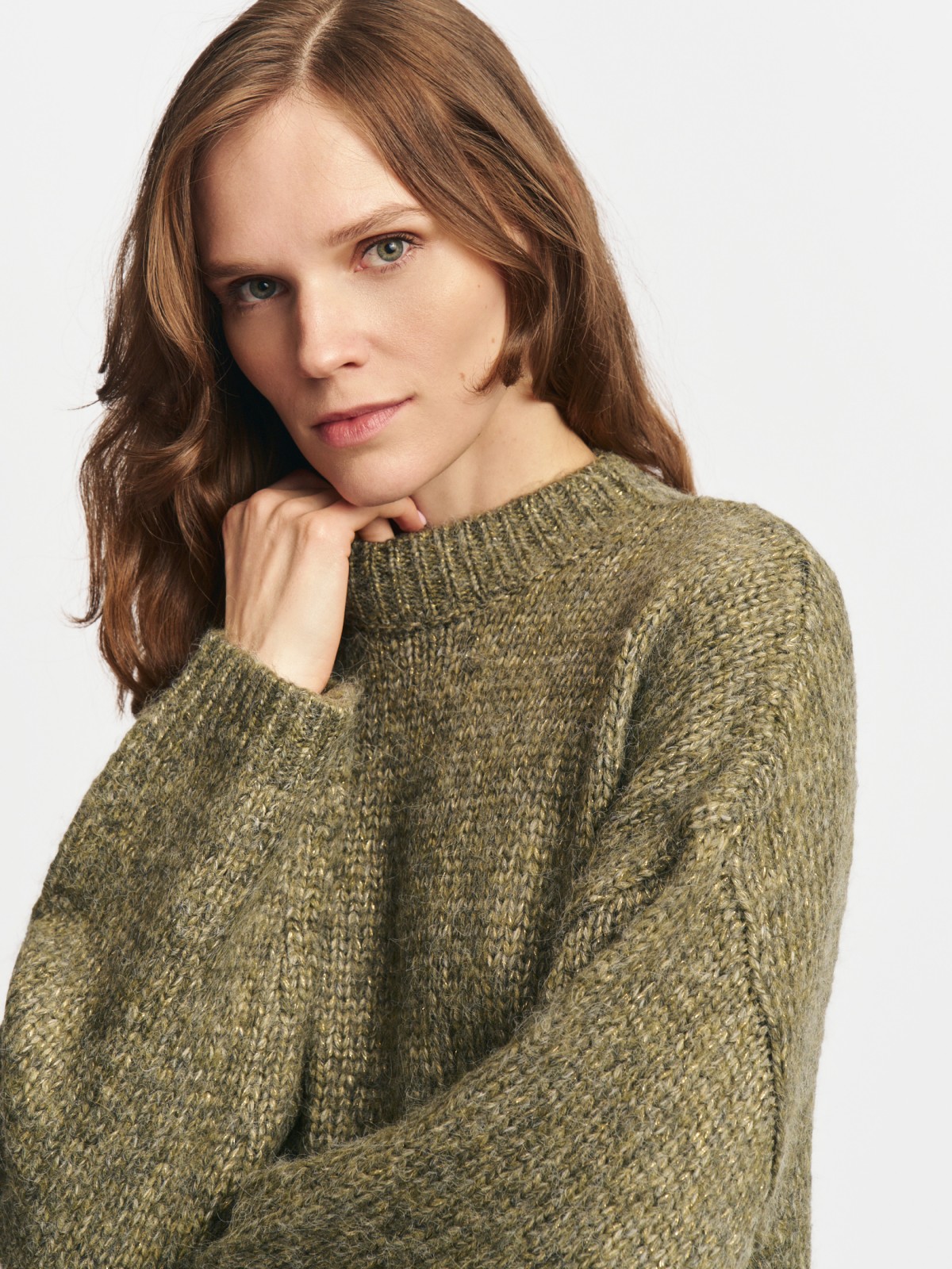 Вязаный свитер с люрексом