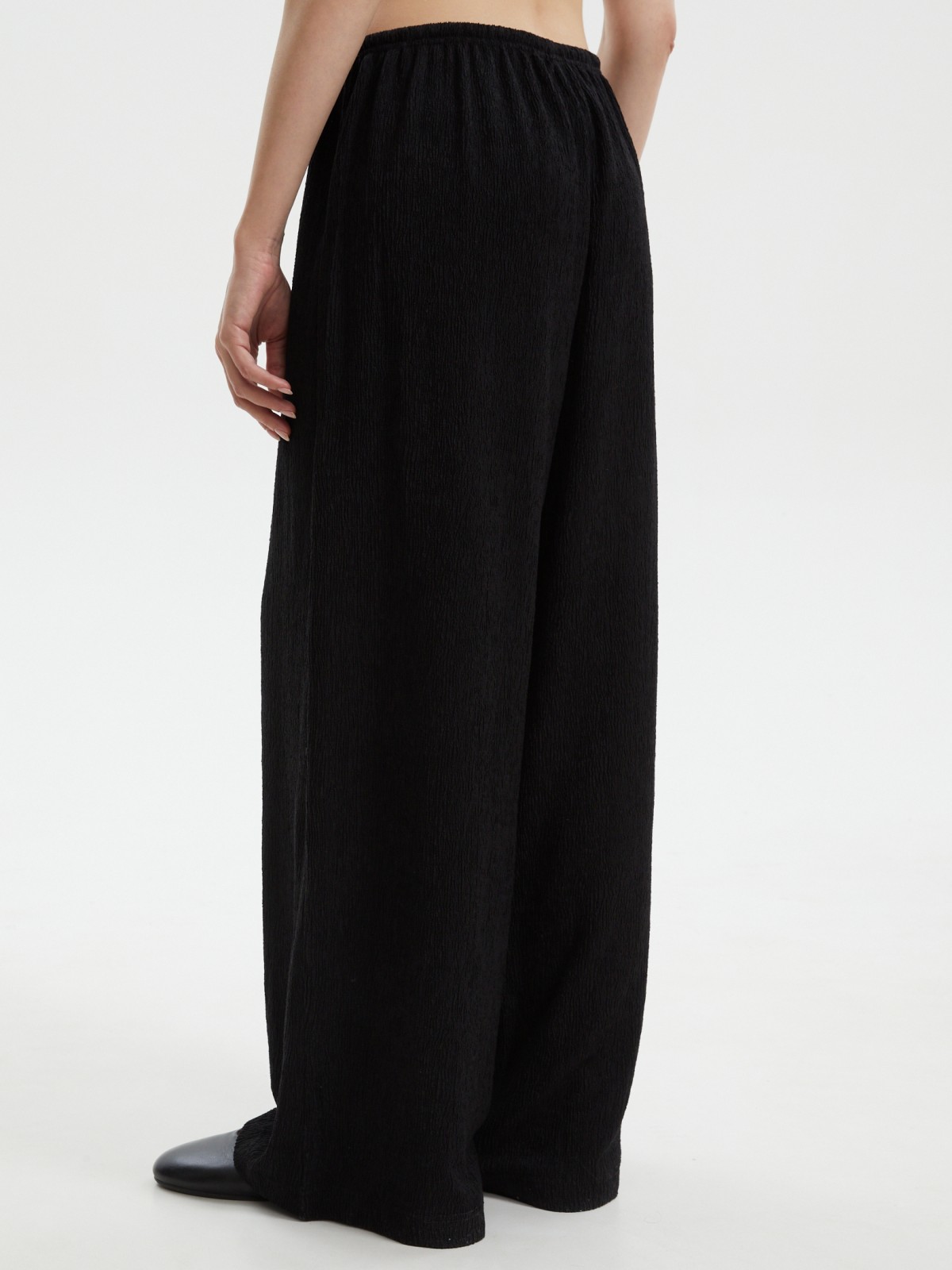 Прямые брюки Wide из жатой ткани на резинке