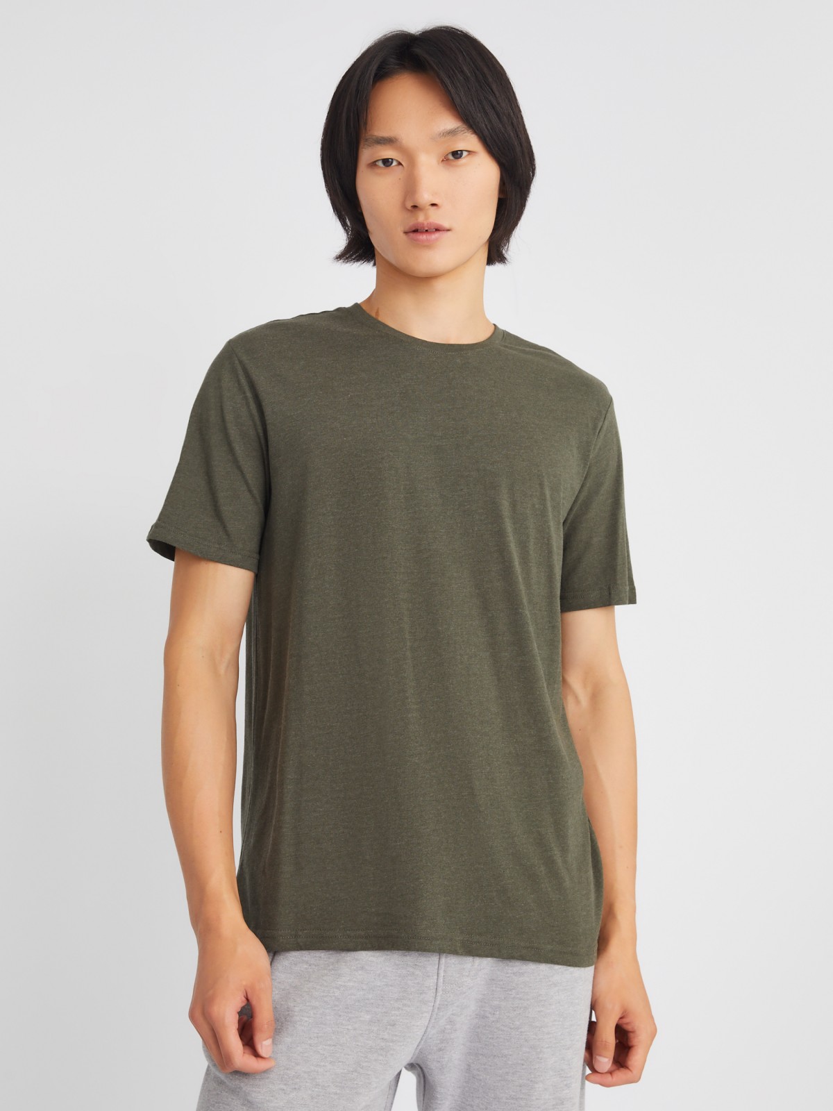 Трикотажная футболка с круглым вырезом