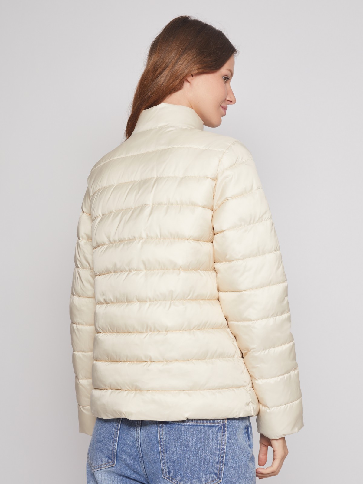 Утеплённая стёганая куртка zolla 022335112034, цвет молоко, размер S - фото 5