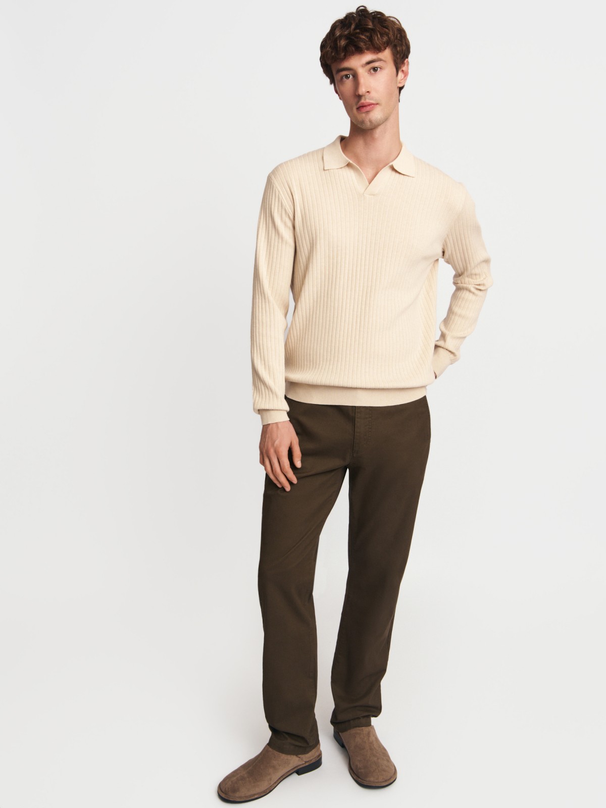 Брюки прямого силуэта из хлопка