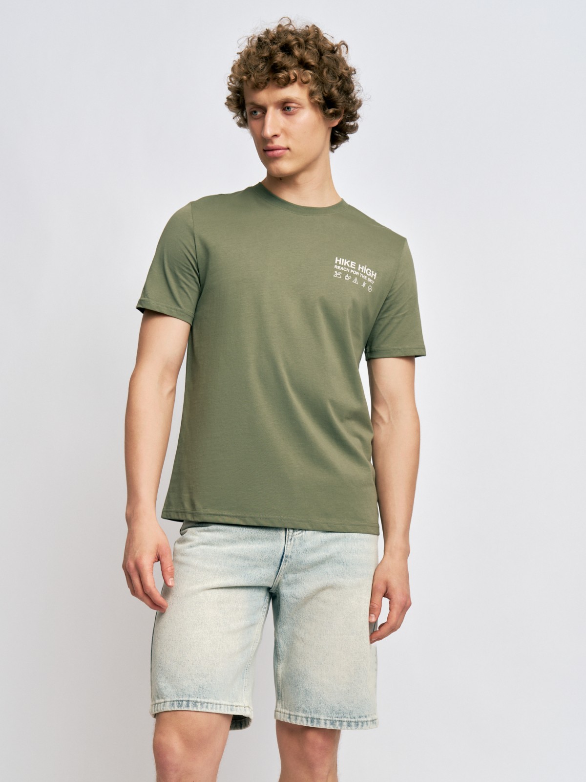 Футболка из хлопка с принтом-надписью