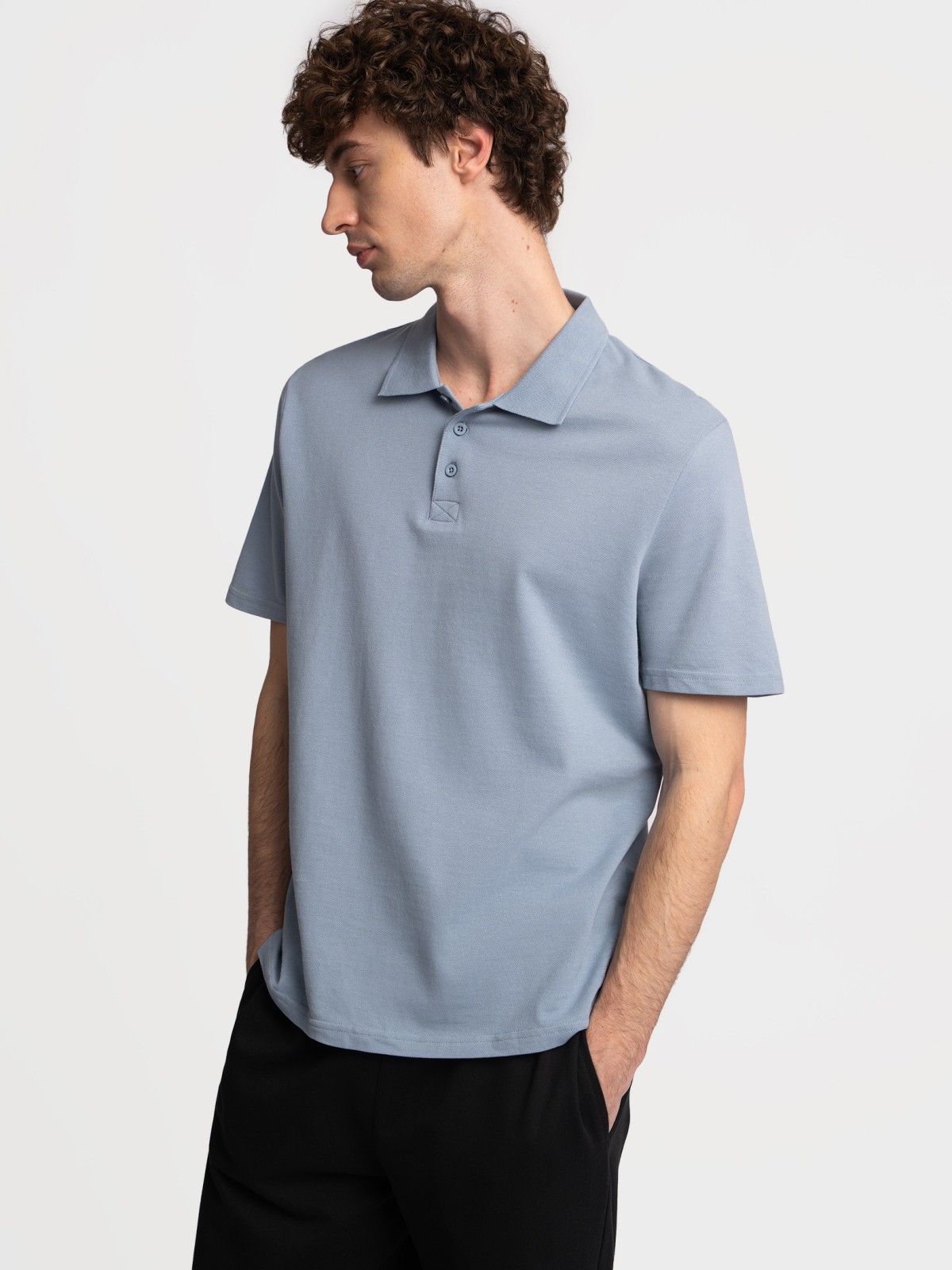 Футболка поло из хлопка однотонная