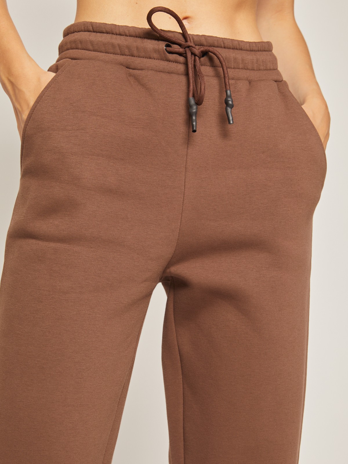 Утеплённые брюки-джоггеры zolla 02142731Y091, цвет коричневый, размер XS - фото 4
