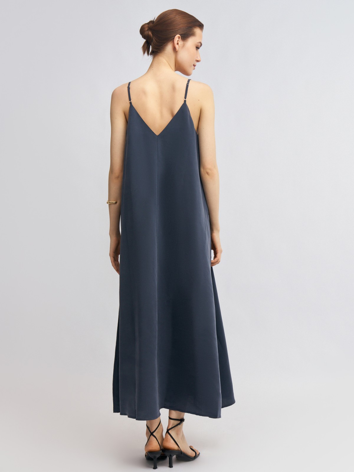 Платье-комбинация макси на бретельках