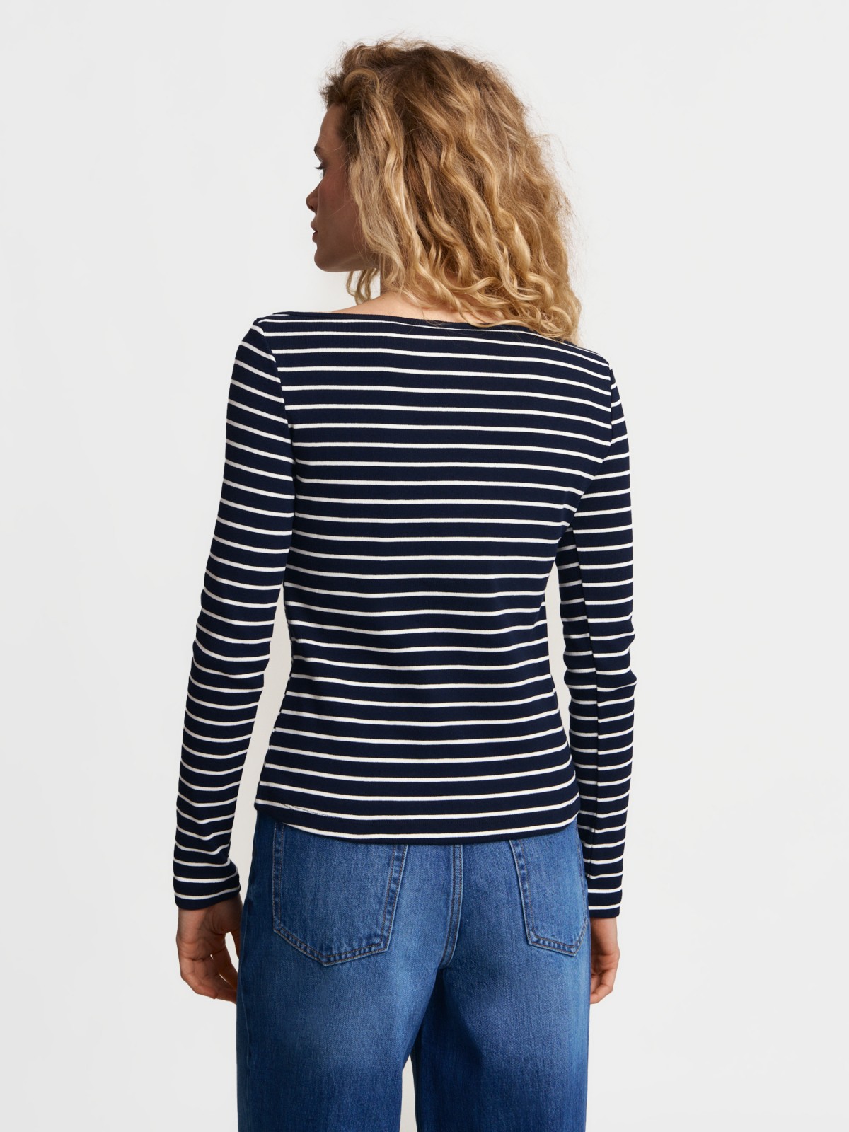 Лонгслив из хлопка в полоску