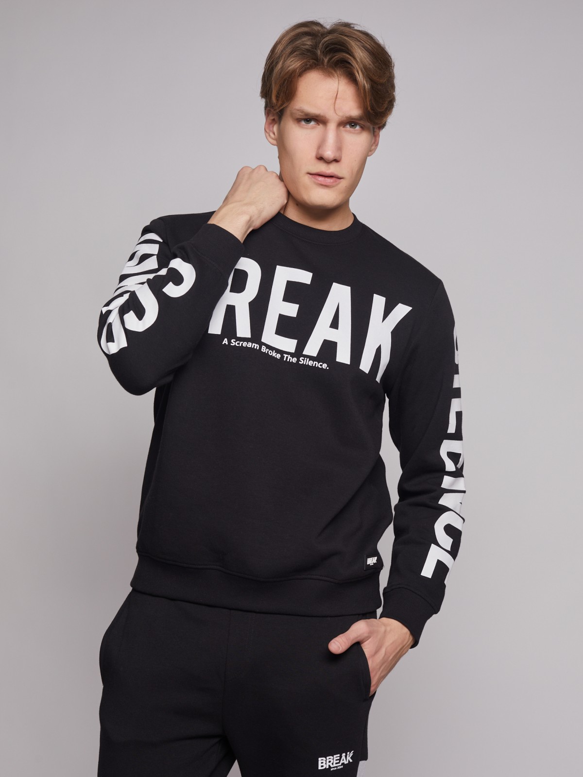 Свитшот с принтом-надписью