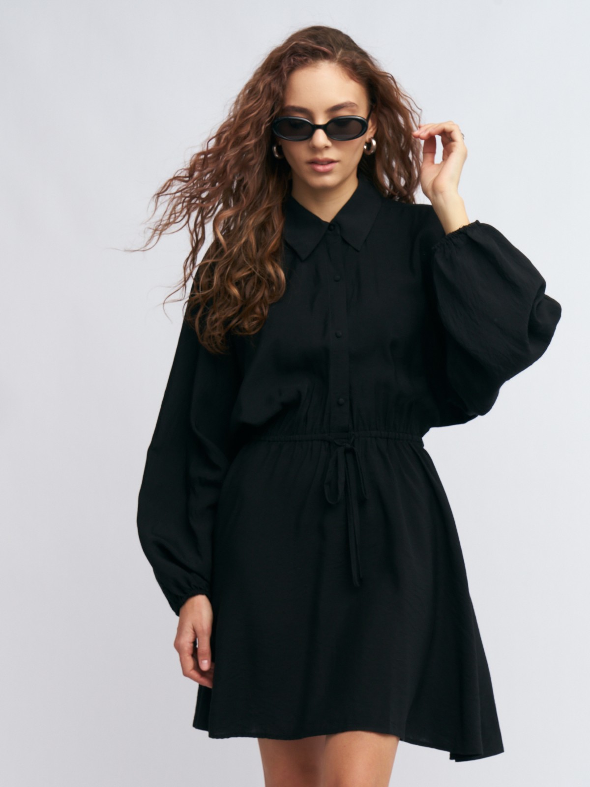 Платье-рубашка на кулиске