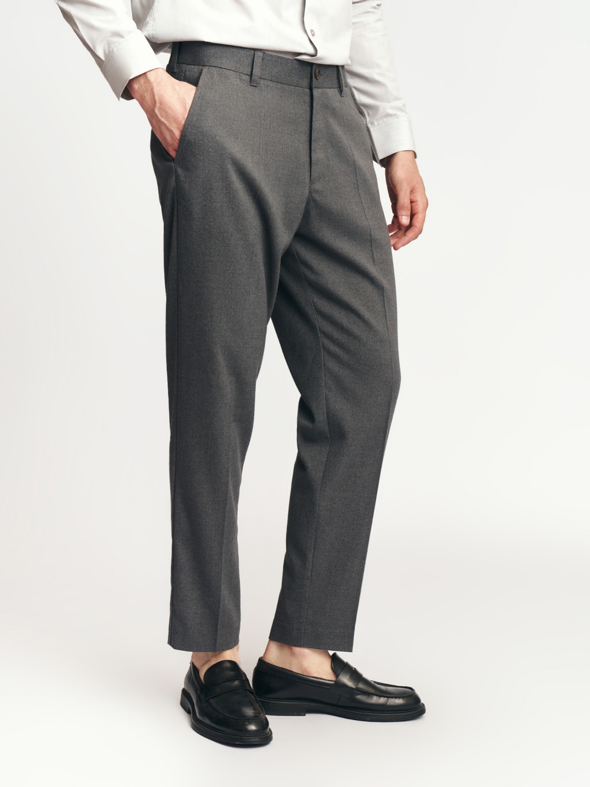 Брюки силуэта Carrot из хлопка