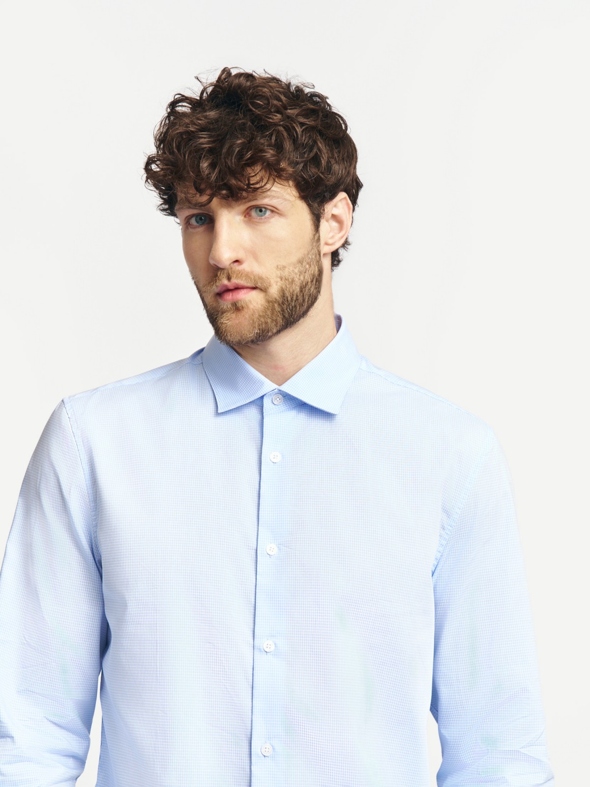 Рубашка в клетку с длинным рукавом