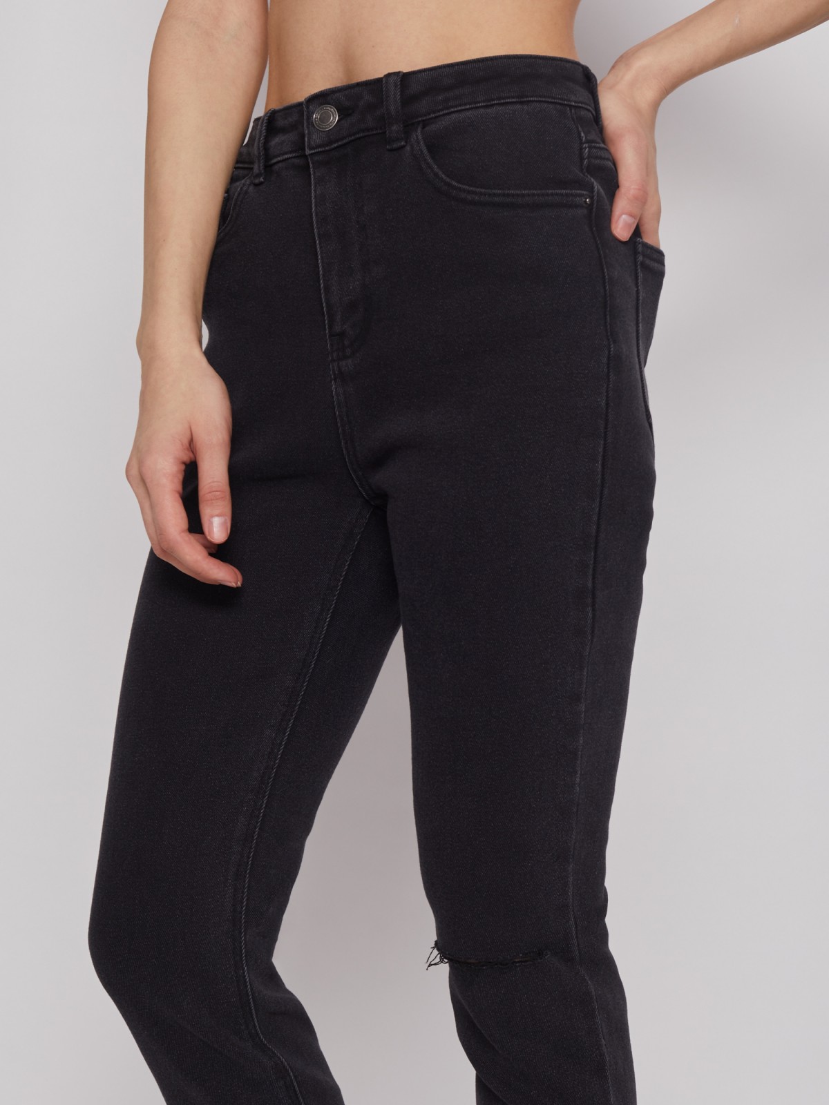 Брюки джинсовые zolla 22221711S043, цвет черный, размер 25 - фото 5