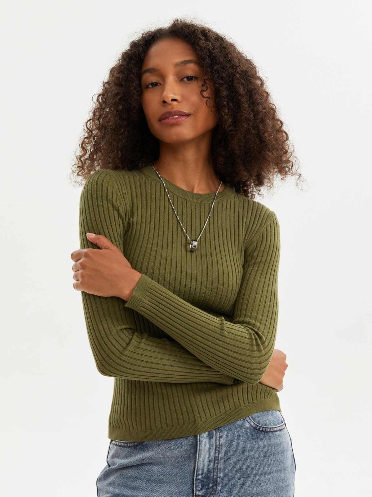 Трикотажный джемпер с длинным рукавом