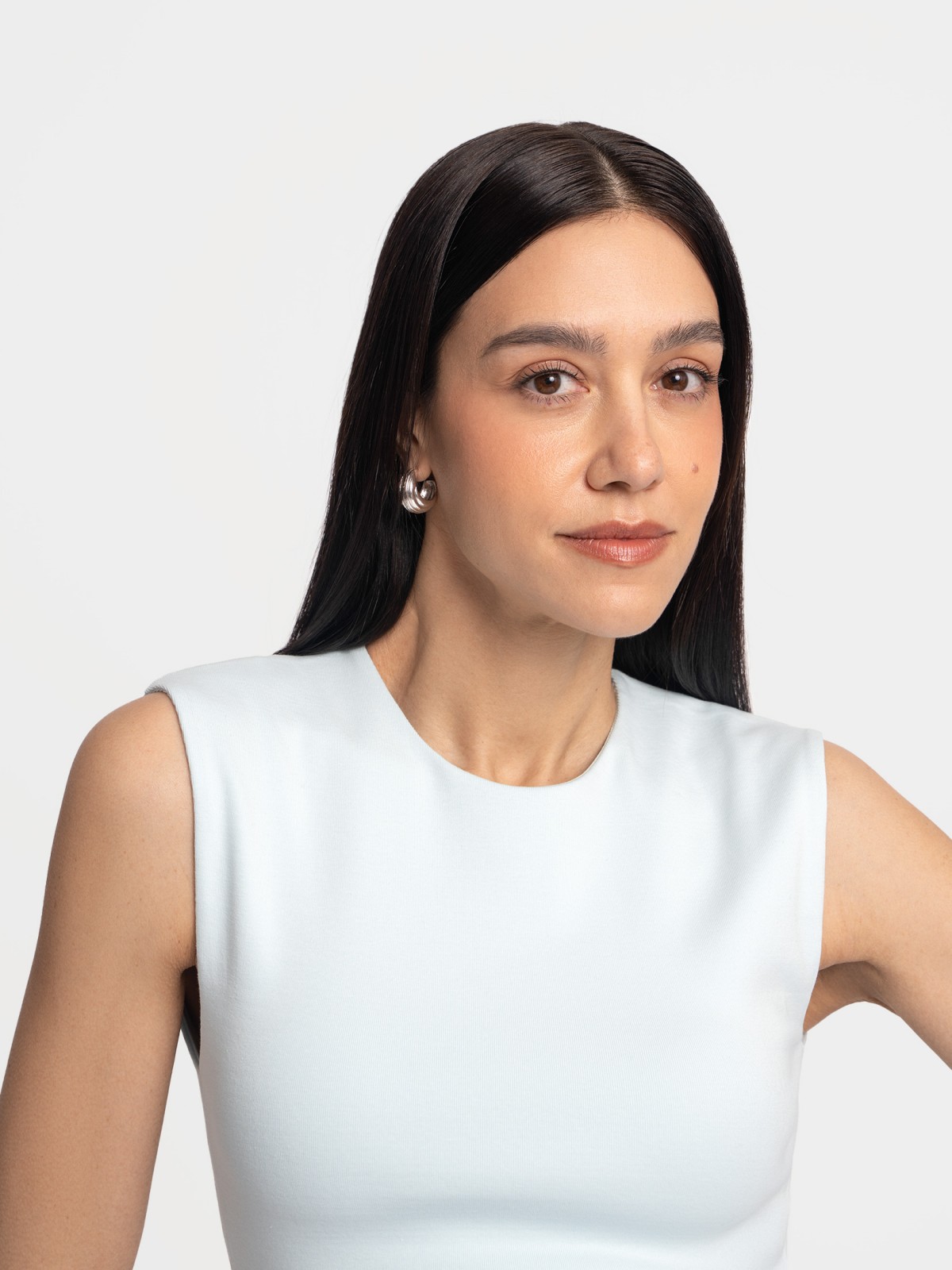 Майка-топ из хлопка без рукавов