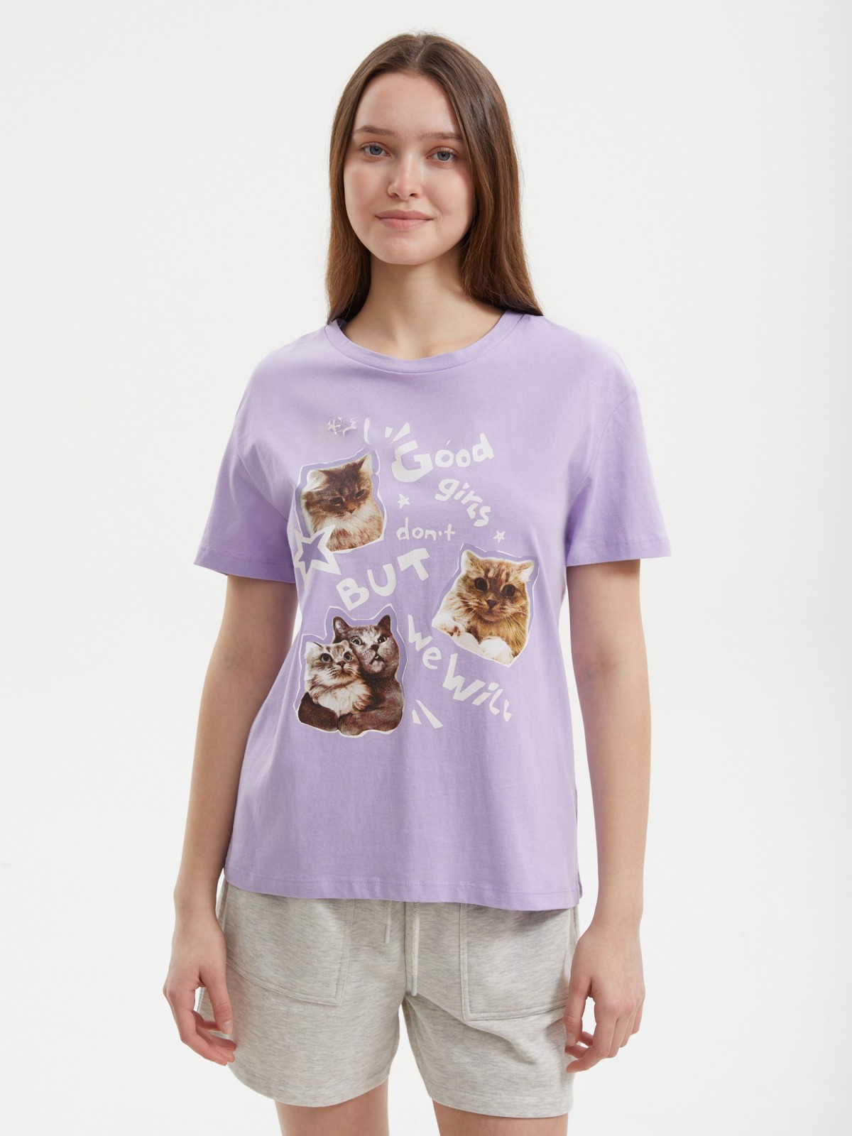 Футболка из хлопка с принтом