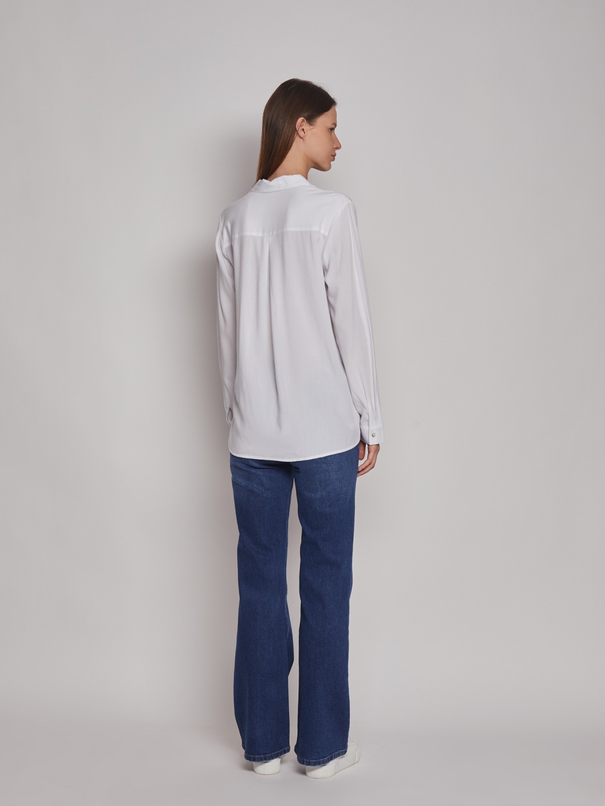Блузка с  длинными рукавами zolla 22313117Y012, цвет молоко, размер XXS - фото 5