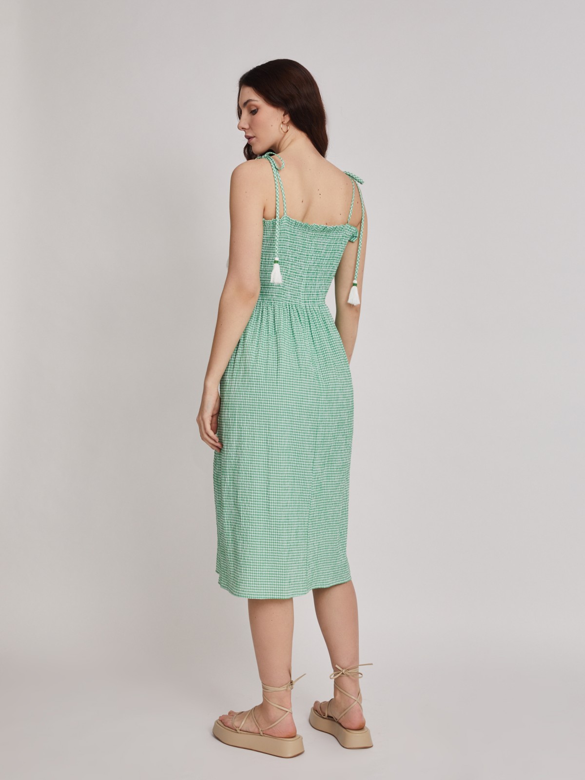 Платье zolla 223248259183, цвет светло-зеленый, размер XS - фото 6