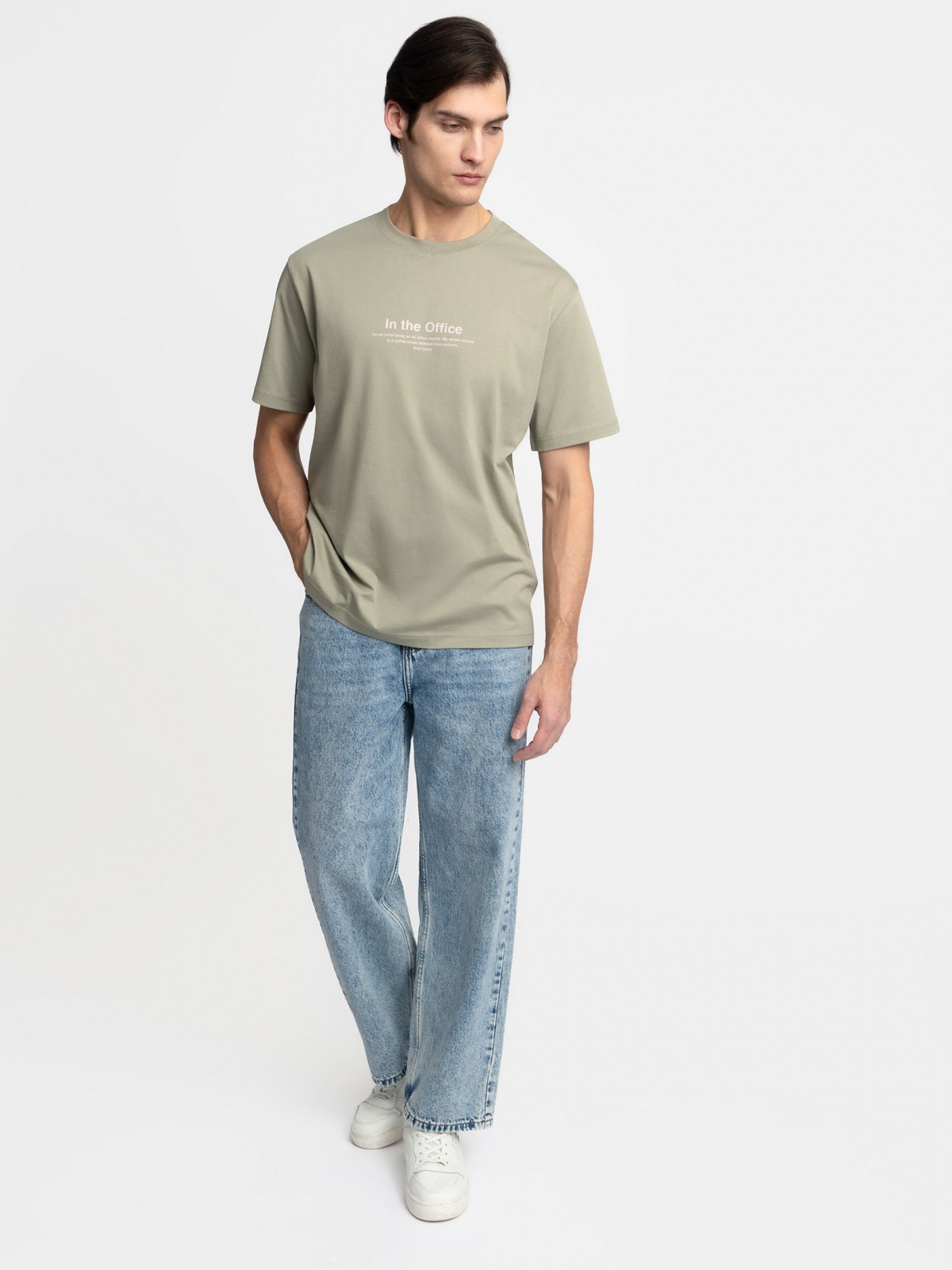 Футболка из хлопка с принтом-надписью