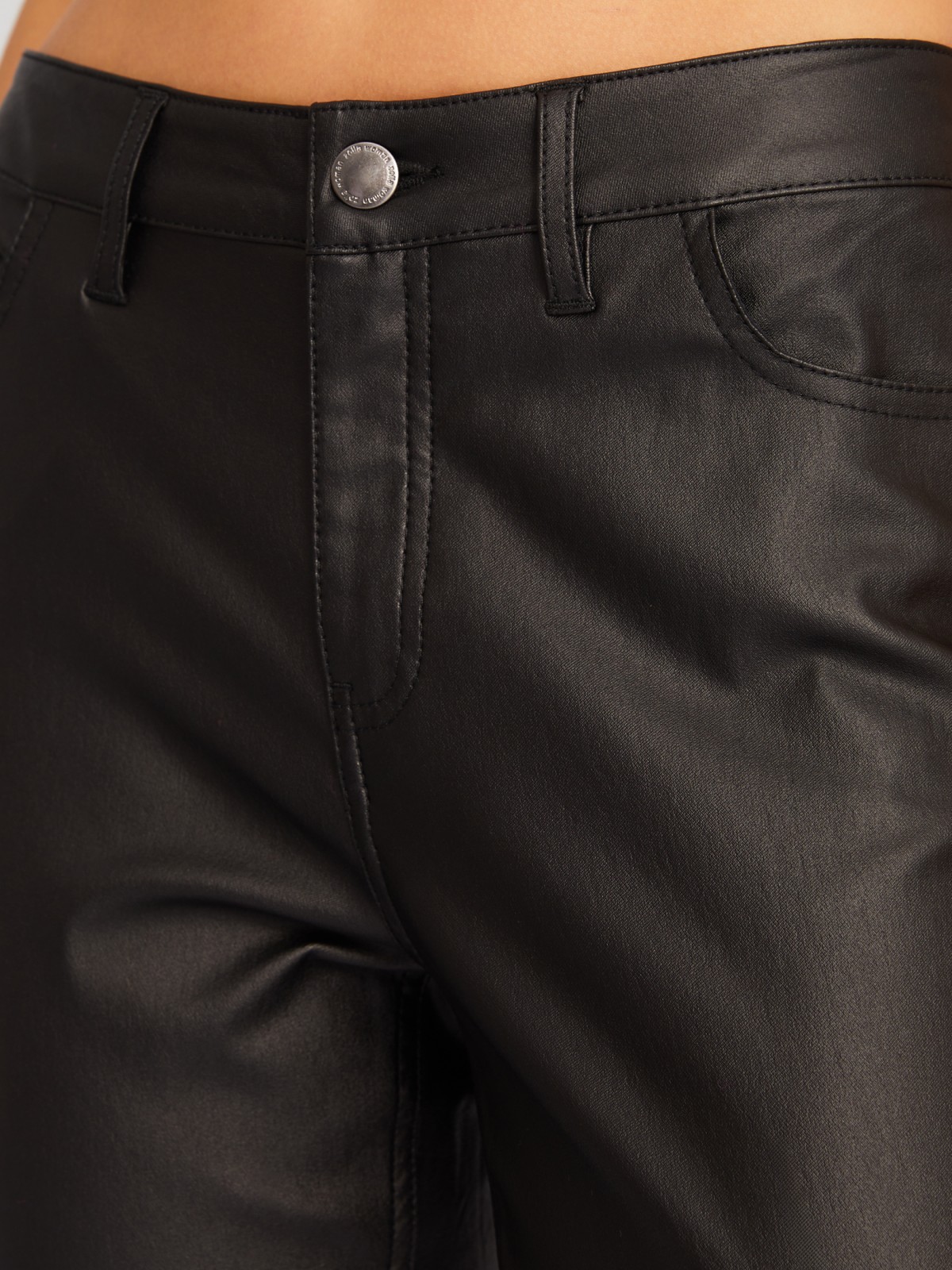 Брюки Skinny из экокожи со средней посадкой zolla 023347372013, цвет черный, размер XS - фото 4