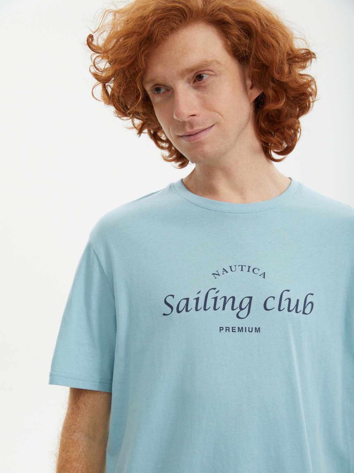 Футболка из хлопка с принтом-надписью