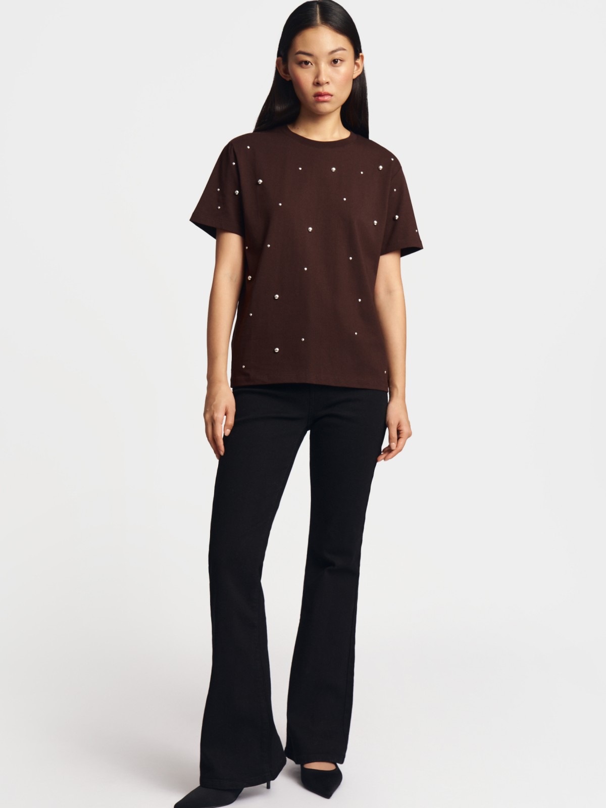 Футболка оверсайз из хлопка с декором