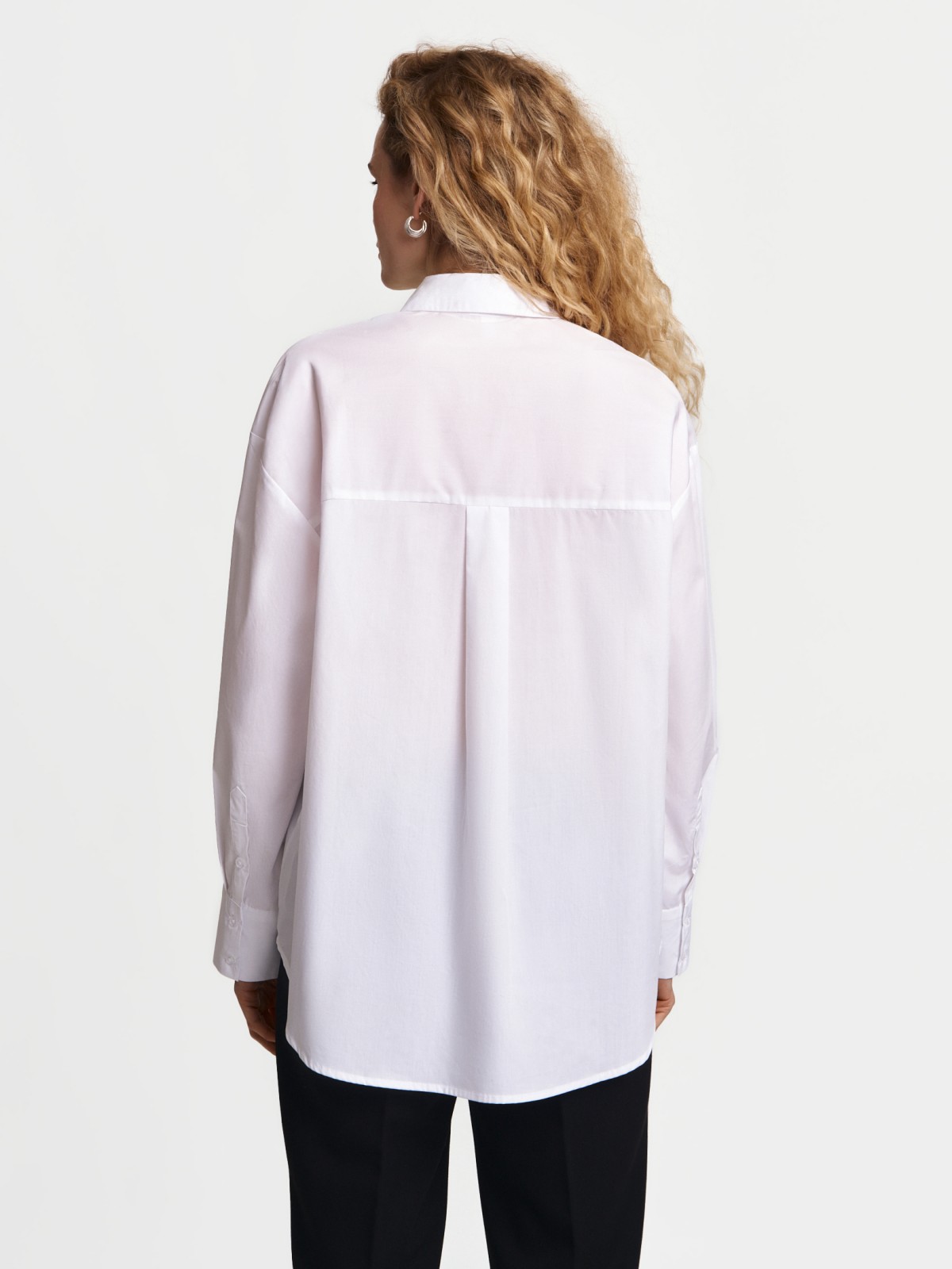 Рубашка оверсайз силуэта из хлопка