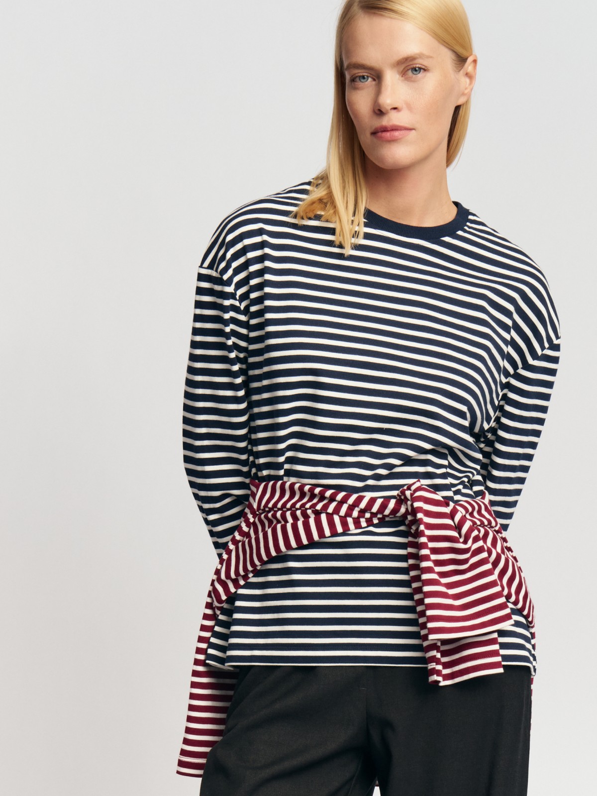 Лонгслив-тельняшка из хлопка в полоску