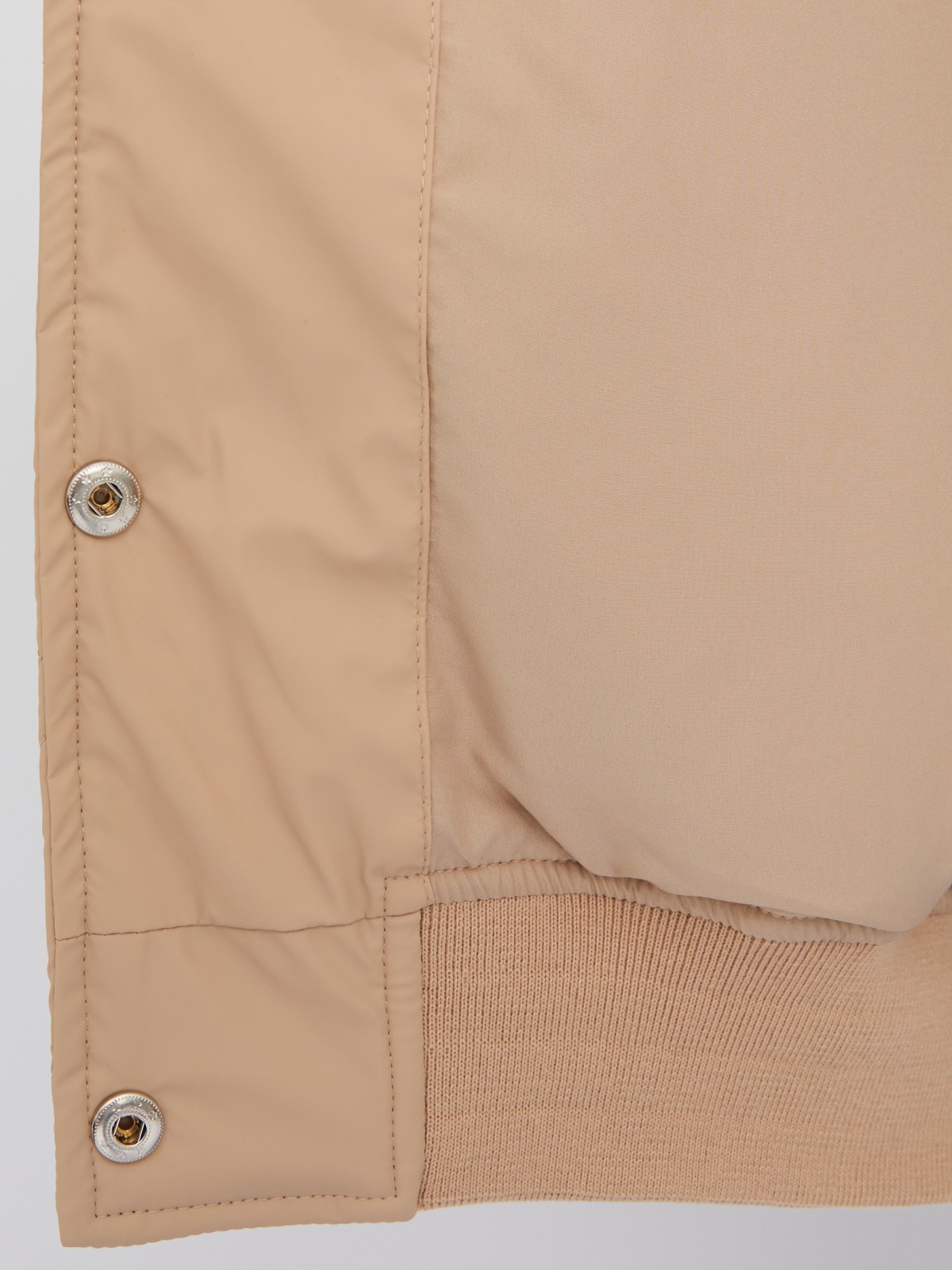 Стёганая куртка-бомбер из экокожи на синтепоне zolla 02333512J424, цвет бежевый, размер XS - фото 5