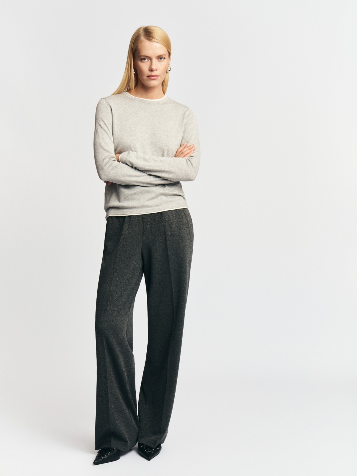 Трикотажный джемпер с отделкой