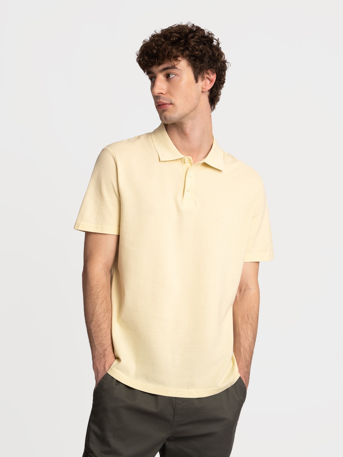 Футболка поло из хлопка однотонная