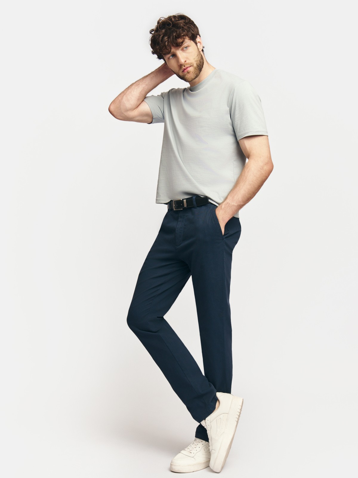 Брюки силуэта Slim из хлопка