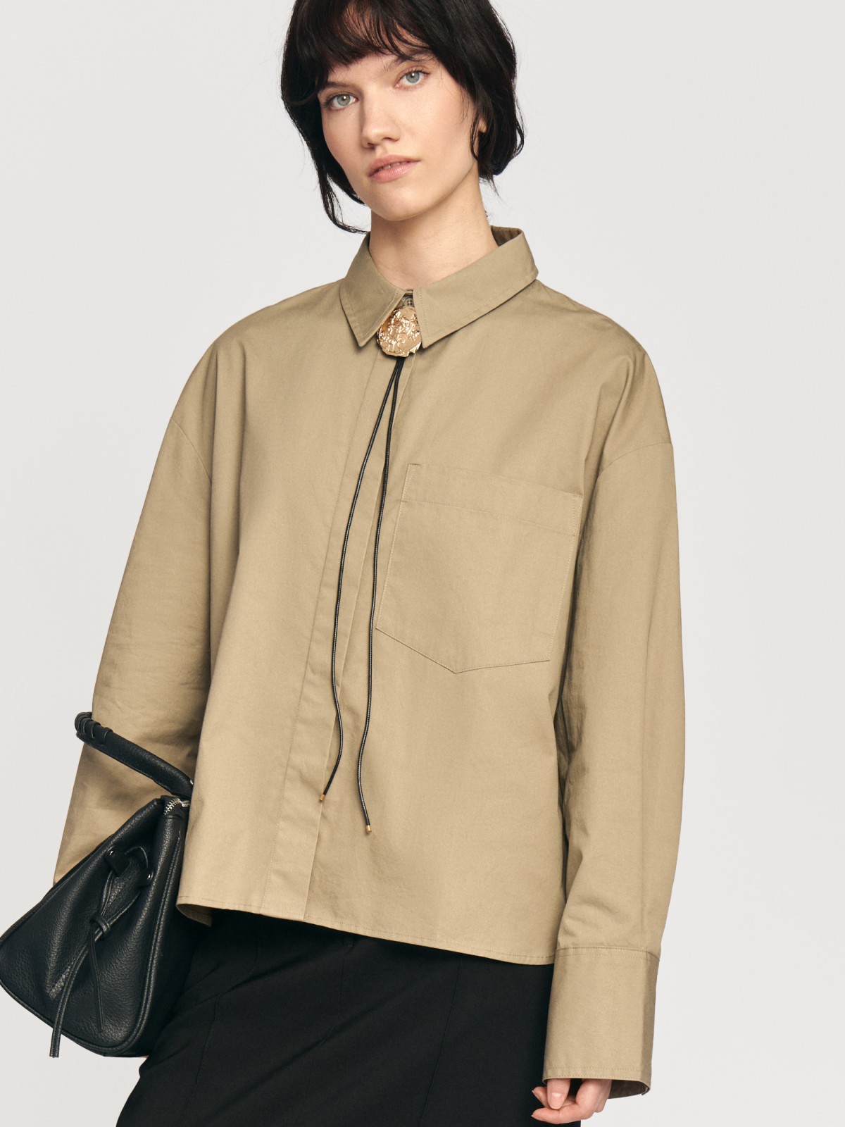 Рубашка из хлопка с длинным рукавом