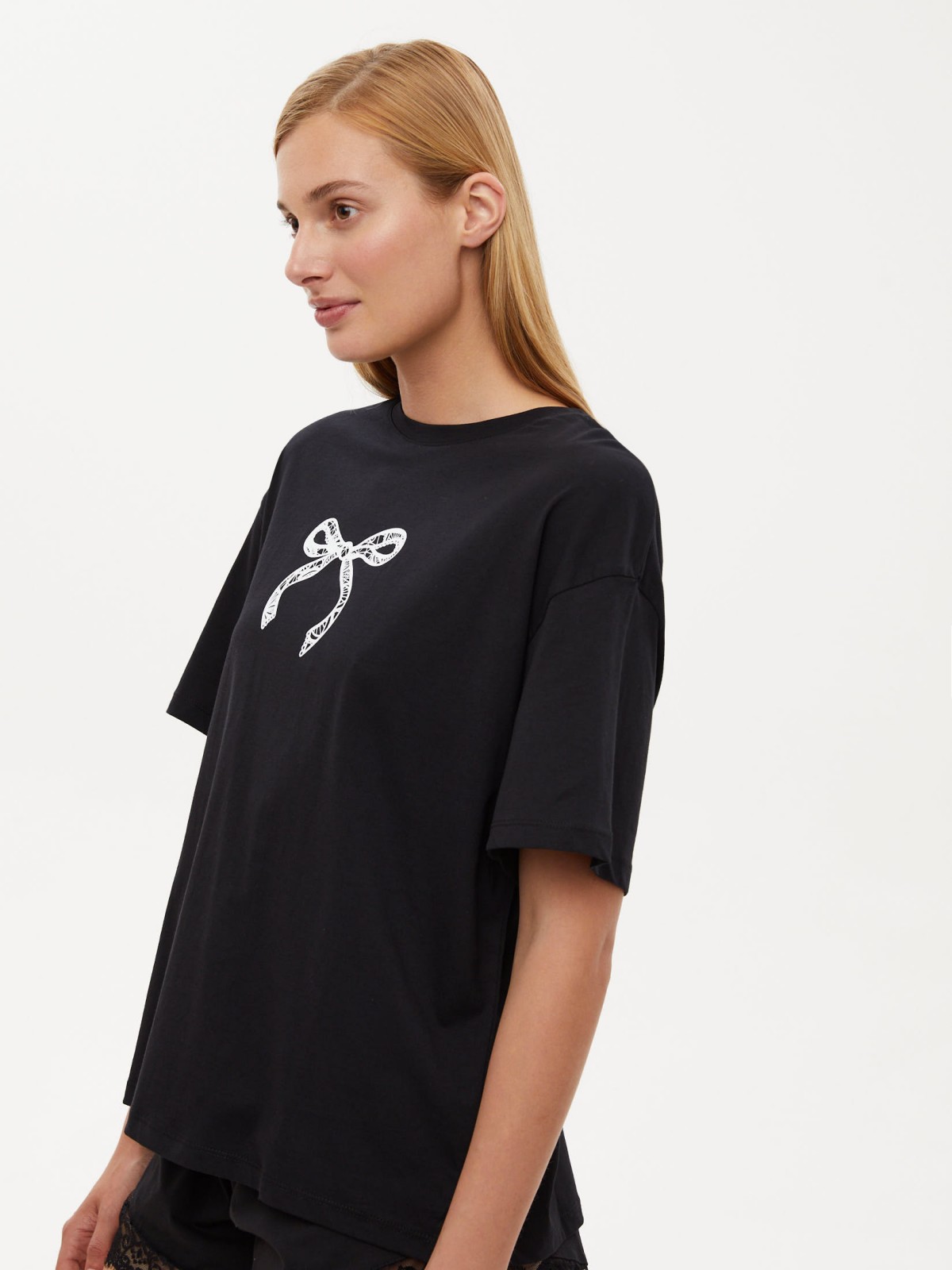 Футболка оверсайз из хлопка с принтом