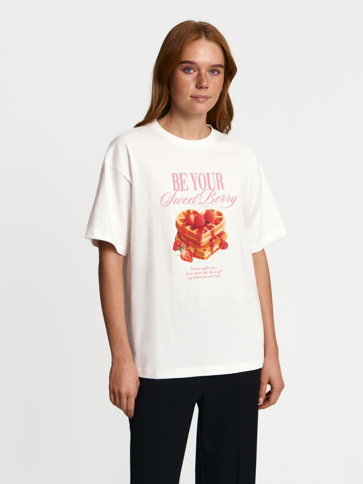 Трикотажная футболка из хлопка с принтом