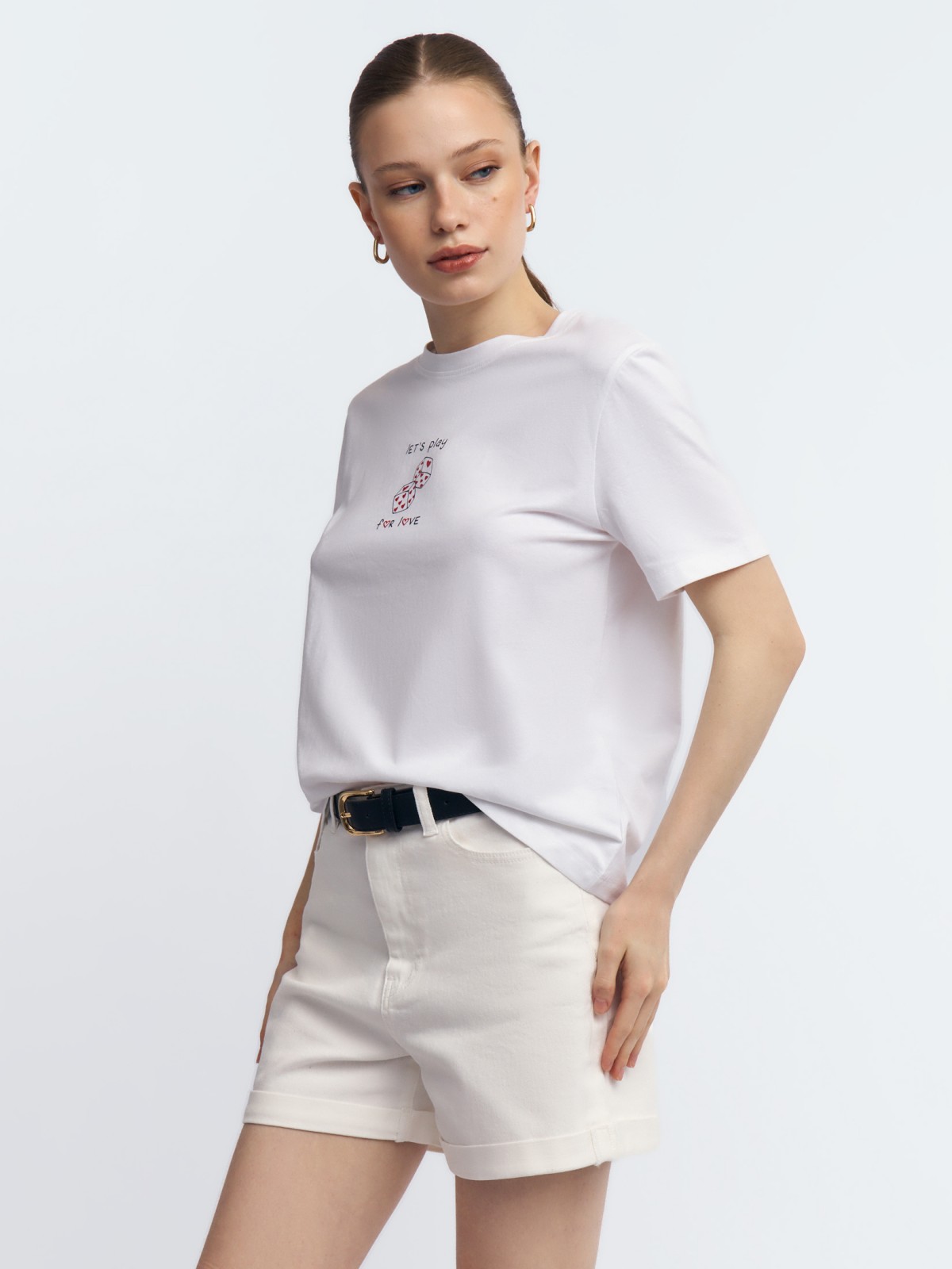 Футболка из хлопка с принтом