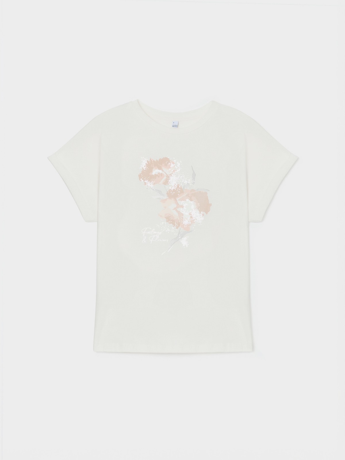 Футболка из хлопка с коротким рукавом и принтом