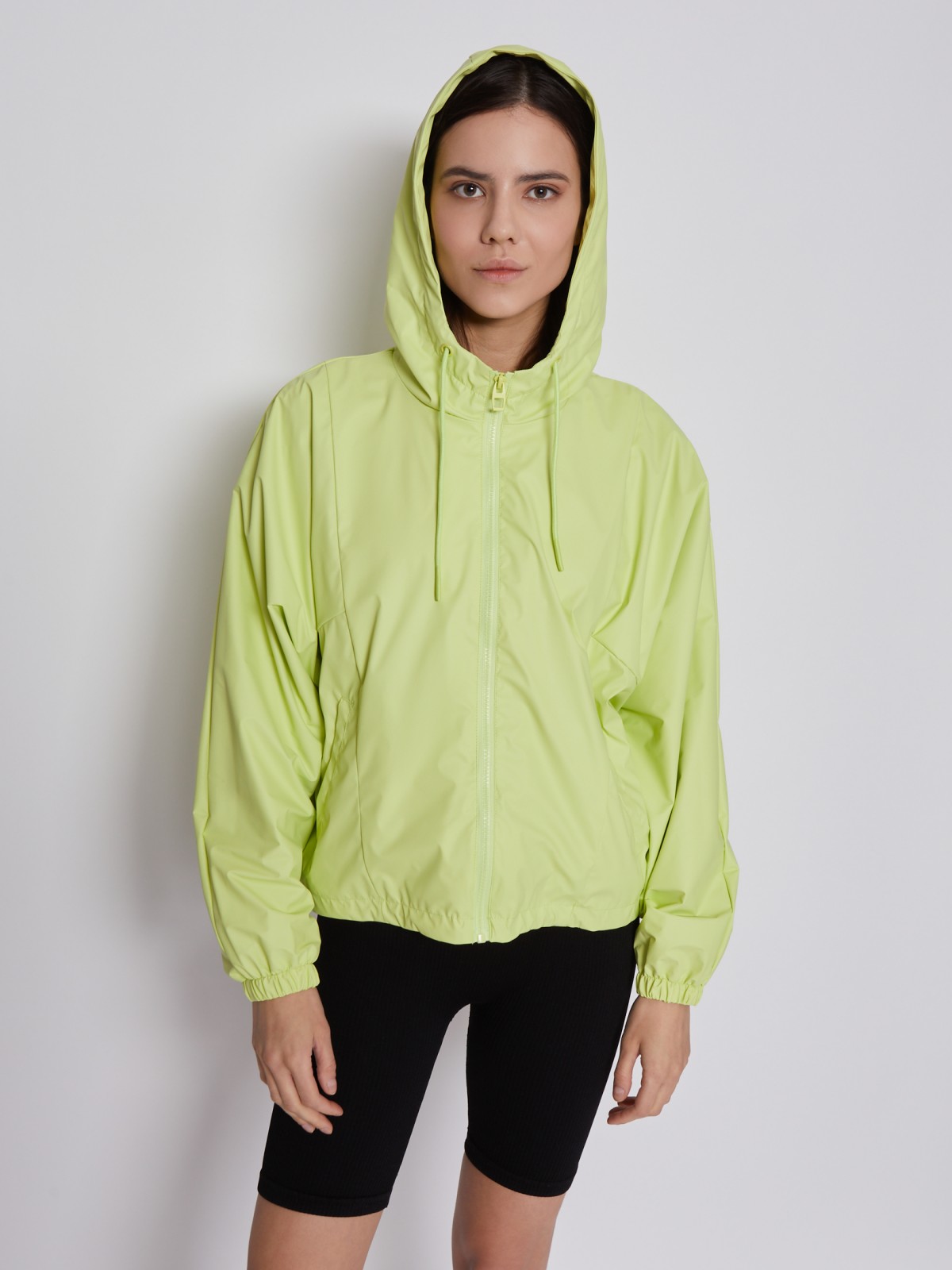 Куртка-ветровка с капюшоном zolla 02321562J034, цвет светло-зеленый, размер XS - фото 4